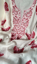 Load image into Gallery viewer, Titlee Women's Lakhnavi Handcrafted Mul Chanderi Kurta And Dupatta Set - HONC0267980