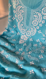 将图像加载到图库查看器中, Women's Lakhnavi Handcrafted Modal Cotton Chikankari Suit Material - HONC0275952