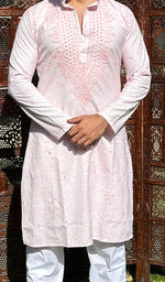 Load image into Gallery viewer, Men's Lucknowi Handcrafted Cotton Chikankari Kurta - HONC0329854