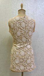 Load image into Gallery viewer, Women's Lucknowi Handcrafted Faux-Georgette Chikankari Top- HONC0140438