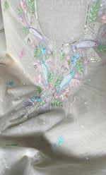 Load image into Gallery viewer, Chidiya Women's Lakhnavi Handcrafted Unstitched Mul Chanderi Kurta And Dupatta Set - HONC0323684