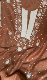 Load image into Gallery viewer, Nitara Women's Lakhnavi Handcrafted Mul Chanderi Unstitched Chikankari Full Suit - HONC0362601