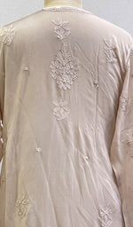 将图像加载到图库查看器中, Sadaf Women's Lakhnavi Handcrafted Viscose Georgette Chikankari Kurti - HONC0204847