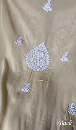 将图像加载到图库查看器中, Simran Women's Lakhnavi Handcrafted Modal Cotton Chikankari Unstitched Kurti Fabric - HONC0261079