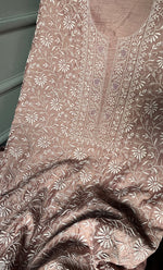 Load image into Gallery viewer, Women's Lakhnavi Handcrafted Munga Silk Chikankari Kurta And Dupatta Set- HONC0285378