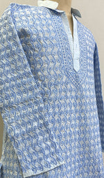 Load image into Gallery viewer, Men's Lucknowi Handcrafted Cotton Chikankari Kurta - HONC0201005