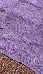 将图像加载到图库查看器中, Women's Lakhnavi Handcrafted Viscose Georgette Chikankari Kurti - HONC0276105