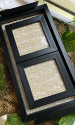 Load image into Gallery viewer, Handcrafted Chikankari Tray with Two Coasters – Wooden Frame - HONC0313535