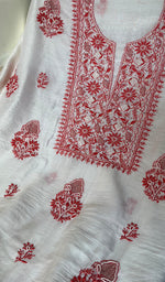 将图像加载到图库查看器中, Women's Lakhnavi Handcrafted Mul Chanderi Unstitched Kurta And Dupatta Set - HONC0273255