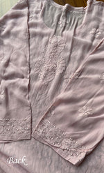 Load image into Gallery viewer, Safiya Women's Lakhnavi Handcrafted Viscose Georgette Chikankari Kurti - HONC0300299