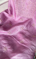 Load image into Gallery viewer, Women's Lakhnavi Handcrafted Tussar Silk Chikankari Kurta And Dupatta Set - HONC0307385