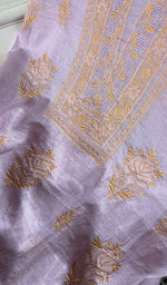 Load image into Gallery viewer, Women's Lakhnavi Handcrafted Chanderi Silk Unstitched Chikankari Full Suit - HONC0351091