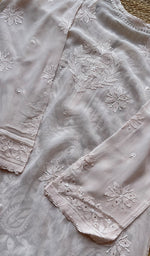 将图像加载到图库查看器中, Women's Lakhnavi Handcrafted Viscose Georgette Chikankari Kurti- HONC0221791
