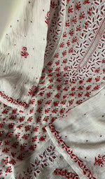 Load image into Gallery viewer, Saziya Women's Lakhnavi Handcrafted Mul Chanderi Semi - Stitched Kurta And Dupatta Set - HONC0270726