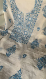 将图像加载到图库查看器中, Women's Lakhnavi Handcrafted Mul Chanderi Unstitched Kurta And Dupatta Set - HONC0273253