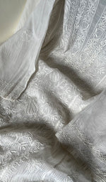 将图像加载到图库查看器中, Women's Lakhnavi Handcrafted Mul Chanderi Semi - Stitched Kurta And Dupatta Set - HONC0266159