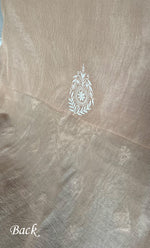 将图像加载到图库查看器中, Lucknowi Handcrafted Maheshwari Mul chanderi Chikankari Unstitched Unisex Kurta Fabric - HONC0300046