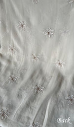 将图像加载到图库查看器中, Saima Women's Lakhnavi Handcrafted Pure Silk Georgette Chikankari  Kurti Fabric - HONC0229271