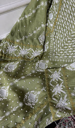 Load image into Gallery viewer, Aarushi Women's Lakhnavi Handcrafted Mul Chanderi Semi - stitched Chikankari Full Suit Material - HONC0