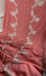 将图像加载到图库查看器中, Chidiya Women's Lucknowi Handcrafted Viscose Georgette Unstitched Chikankari Suit Material - HONC0334990