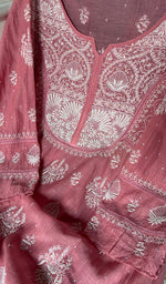 Load image into Gallery viewer, Women's Lakhnavi Handcrafted Mul Chanderi Semi - Stitched Kurta And Dupatta Set - HONC0282249