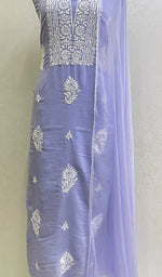 Load image into Gallery viewer, Women's Lakhnavi Handcrafted Cotton Chikankari Suit Material- HONC0149086