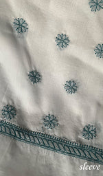 将图像加载到图库查看器中, Women's Lakhnavi Handcrafted Cotton Chikankari Unstitched Kurti Fabric - HONC0284322