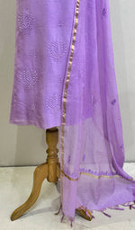 Load image into Gallery viewer, Women's Lakhnavi Handcrafted Chanderi Silk Chikankari Full Suit - HONC0174815