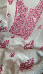 Load image into Gallery viewer, Women's Lakhnavi Handcrafted Mul Chanderi Unstitched Kurta And Dupatta Set - HONCO278141
