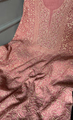 Load image into Gallery viewer, Women's Lakhnavi Handcrafted Mul Chanderi Unstitched Kurta And Dupatta Set- HONC0280876