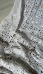 Load image into Gallery viewer, Women's Lucknowi Handcrafted Viscose Georgette Chikankari Anarkali and Dupatta Set- HONC0271319