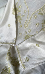 Load image into Gallery viewer, Women's Lakhnavi Handcrafted Chanderi Silki Semi - Stitched Kurta And Dupatta Set - HONC0314232