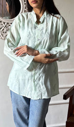 Load image into Gallery viewer, Bhumika Women's Lakhnavi Handcrafted Cotton Chikankari Top - HONC0346340