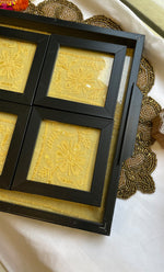 Load image into Gallery viewer, Chikankari Tray with Four Coasters - HONC0254721