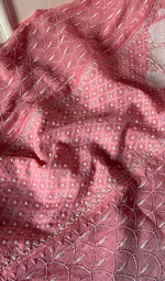 Load image into Gallery viewer, Women's Lakhnavi Handcrafted Mul Chanderi Semi - Stitched Anarkali And Dupatta Set - HONC0257132
