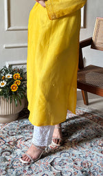 Load image into Gallery viewer, Ishita Women's Lucknowi Handcrafted Chanderi Silk Chikankari Kurti - HONC0340172
