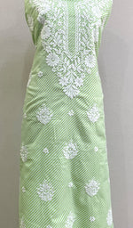 Load image into Gallery viewer, Women's Lakhnavi Handcrafted Cotton Chikankari Unstitched Kurti Fabric - HONC0214779