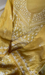 Load image into Gallery viewer, Women's Lakhnavi Handcrafted Mul Chanderi Semi - stitched Kurta And Dupatta Set- HONC0282417