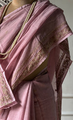 将图像加载到图库查看器中, Women's Lakhnavi Handcrafted Mul Chanderi Chikankari Saree - HONC0312049