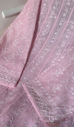 Load image into Gallery viewer, Laiba Women's Lakhnavi Handcrafted Mul Chanderi Semi - Stitched Anarkali And Dupatta Set - HONC0275206