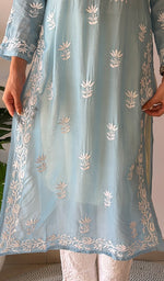 Load image into Gallery viewer, Jiya Women's Lakhnavi Handcrafted Muslin Chikankari Kurti - HONC0367684