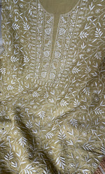 将图像加载到图库查看器中, Women's Lakhnavi Handcrafted Maheshwari Mul Chanderi Unstitched Kurta And Dupatta Set - HONC0275138