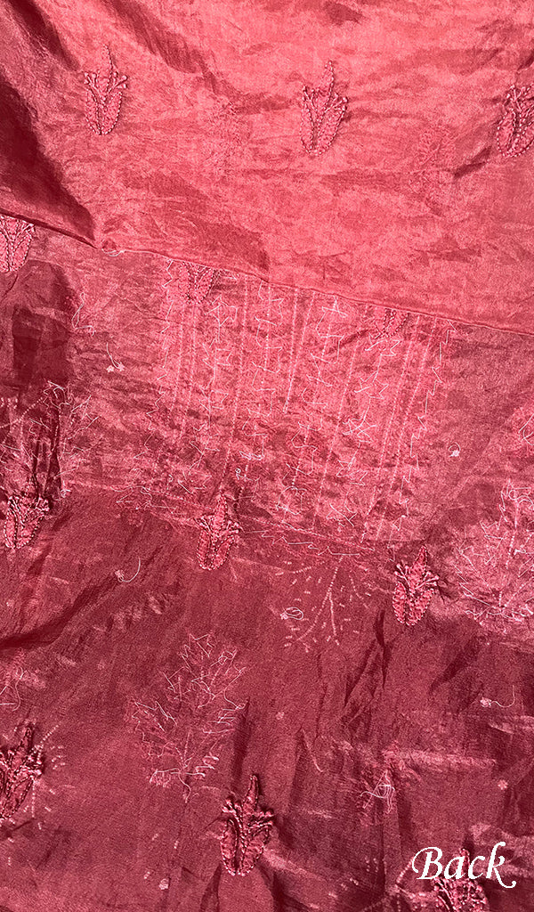 Women's Lakhnavi Handcrafted Organza Chikankari Unstitched Full Suit Material - HONC0271224