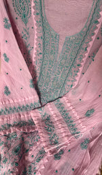Load image into Gallery viewer, Women's Lakhnavi Handcrafted Mul Chanderi Unstitched Kurta And Dupatta Set - HONC0296163