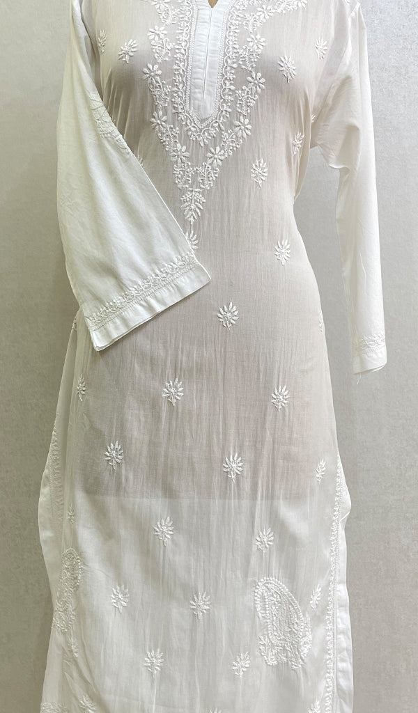 Mehreen Women's Lucknowi Handcrafted Cotton Chikankari Kurti - HONC0163024