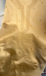 将图像加载到图库查看器中, Lucknowi Handcrafted Cotton Chikankari Unstitched Men's Kurta Fabric - HONC0289839