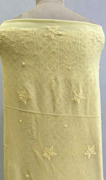将图像加载到图库查看器中, Women's Lakhnavi Handcrafted Viscose Georgette Chikankari Unstitched Kurti Fabric - HONC0206903