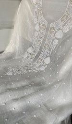 将图像加载到图库查看器中, Women's Lakhnavi Handcrafted Mul Chanderi Unstitched Kurta And Dupatta Set - HONC0342904