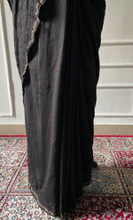 Load image into Gallery viewer, Women's Lakhnavi Handcrafted Chanderi Silk Chikankari Saree - HONC0340413