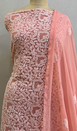 Load image into Gallery viewer, Parizia Women's Lucknowi Handcrafted Faux-Georgette Chikankari Suit Material - HONC0196198